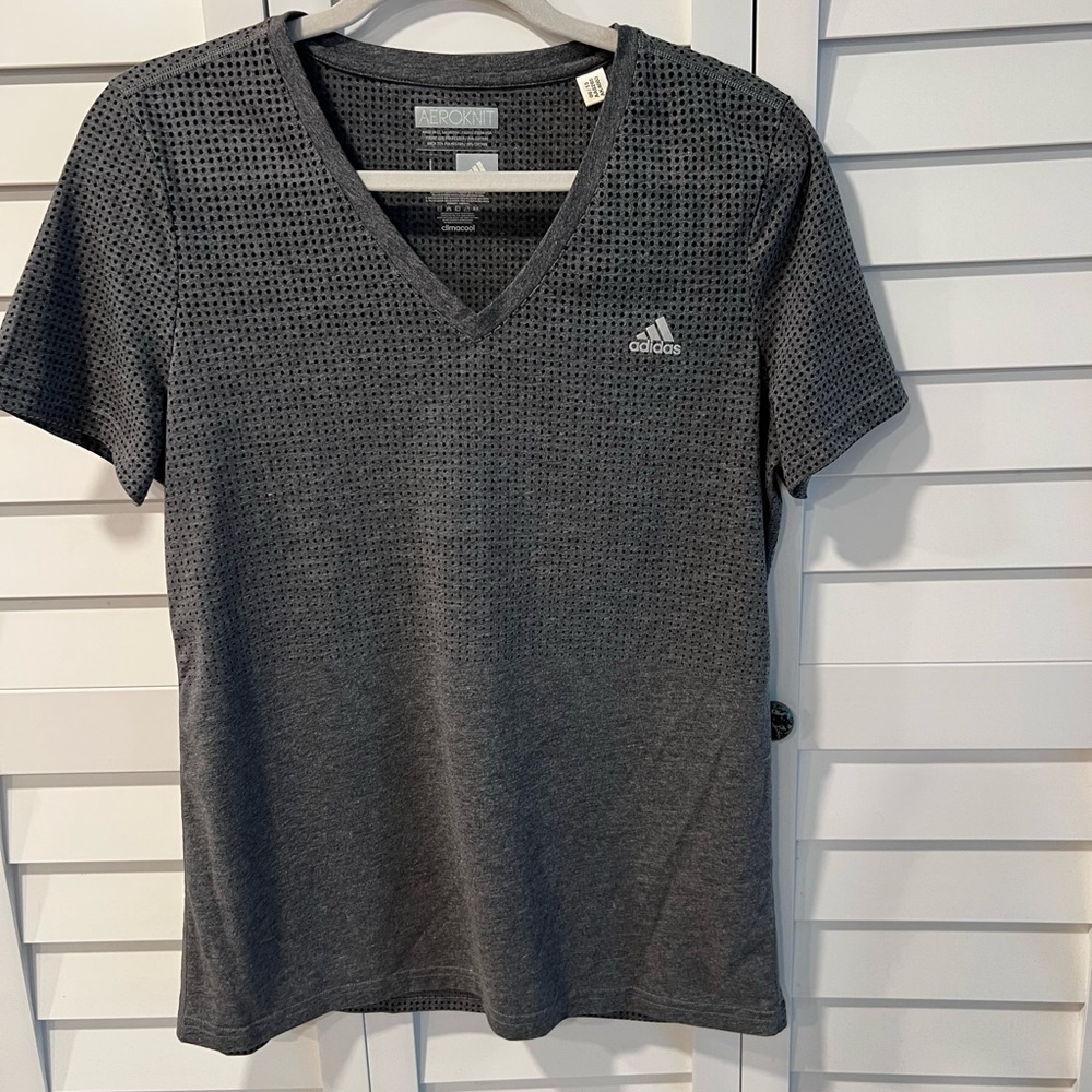Adidas Gray V-Neck T-Shirt